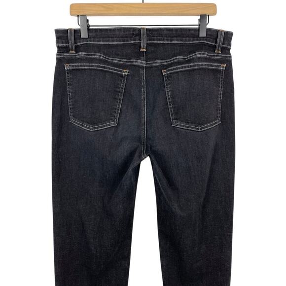 Eileen Fisher Organic Soft Stretch Denim Pant Black Gray Size 12 Straight Leg - Picture 6 of 9